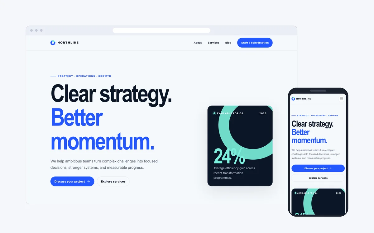 Northline — корпоративний сайт консалтингу з блогом