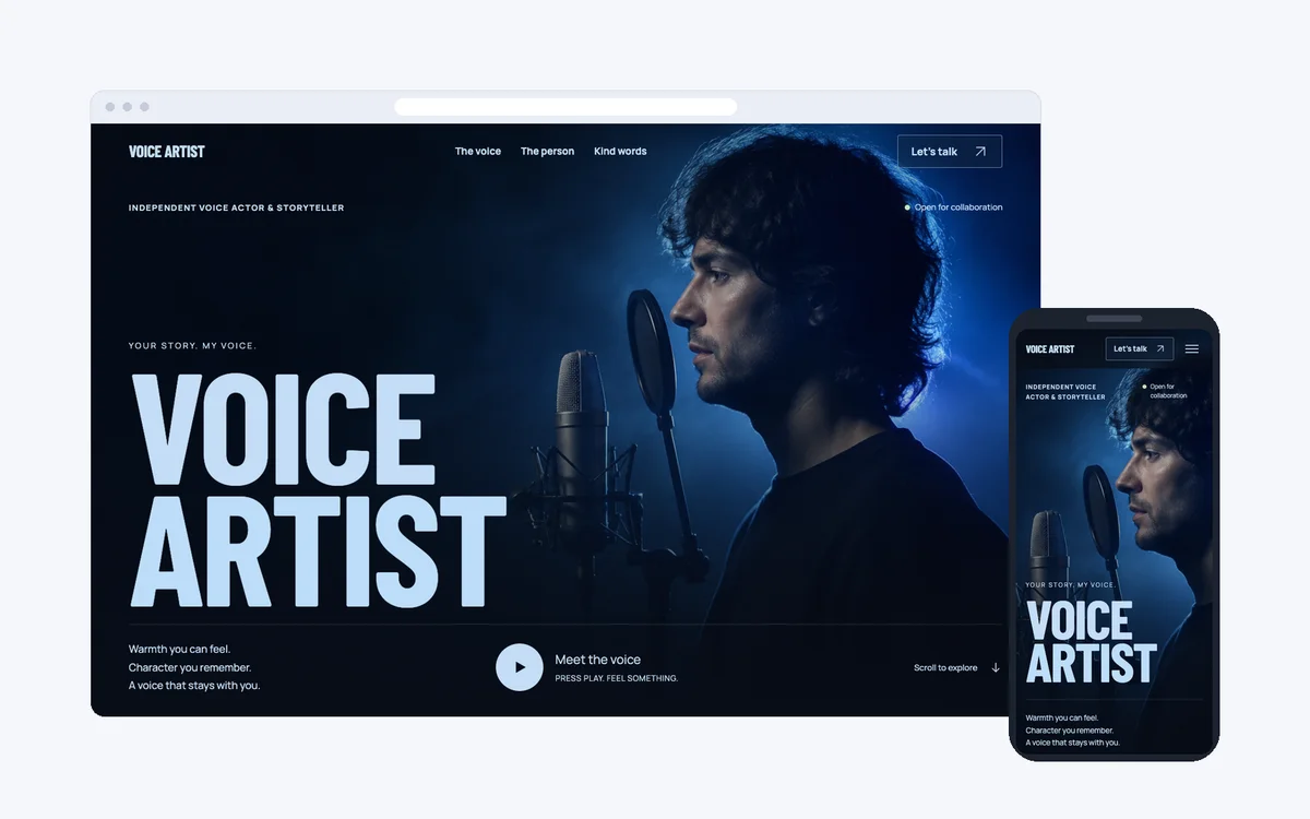 Voice Artist — сайт-портфоліо актора озвучування
